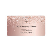 Étiquette Logo d'entreprise en or rose adresse de retour (Devant)