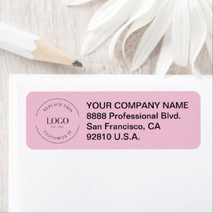 Étiquette Logo d'entreprise ici Rose Entreprise Personnalisé