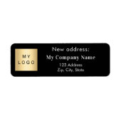 Étiquette Logo d'entreprise noir déplacé nouvelle adresse de (Devant)