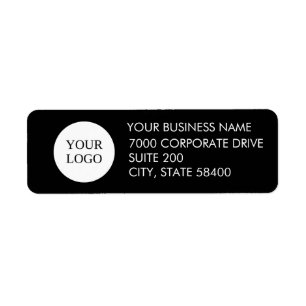 Étiquette Logo d'entreprise personnalisé Black Company Adres