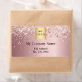 Étiquette Logo d'entreprise rose vif adresse de retour expéd (En situation)