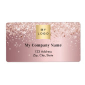 Étiquette Logo d'entreprise rose vif adresse de retour expéd (Devant)
