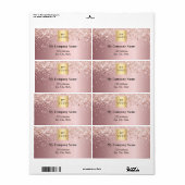 Étiquette Logo d'entreprise rose vif adresse de retour expéd (Feuille entière)