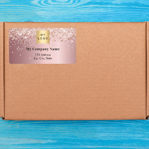 Étiquette Logo d'entreprise rose vif adresse de retour expéd