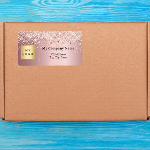 Étiquette Logo d'entreprise rose vif adresse de retour expéd