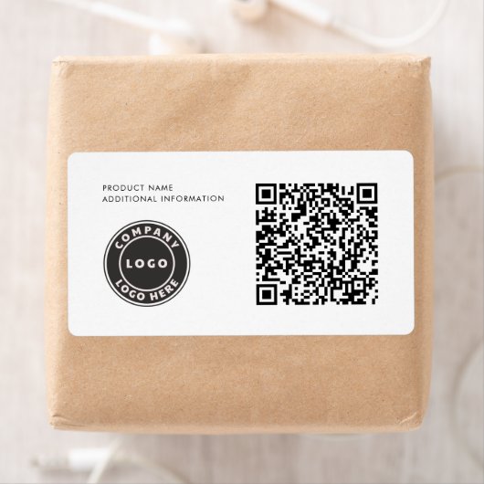 Étiquette Logo d'entreprise simple Code QR ID produit (En situation)