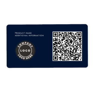 Étiquette Logo d'entreprise simple moderne Code QR ID produi