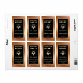 Étiquette Logo d'or moderne élégant honeybee miel pot (Feuille entière)