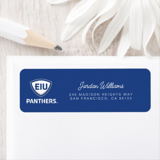 Étiquette Logo Eastern Illinois Panthers Shield & Wordmark (En situation)