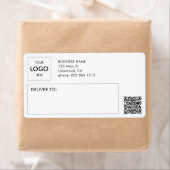 Étiquette Logo Expédition Professionnel QR Code (En situation)