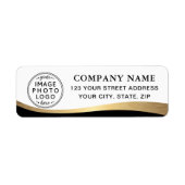 Étiquette Logo fausse dégradé doré adresse de retour (Devant)