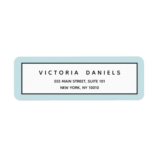 Étiquette Logo féminin | Bleu | Professionnel minimal (Devant)