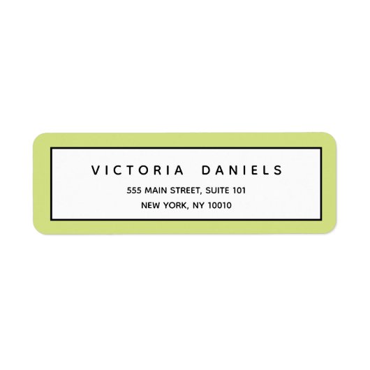 Étiquette Logo féminin | Vert | Professionnel minimal (Devant)