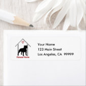 Étiquette Logo Forever Home noir Pitbull (En situation)