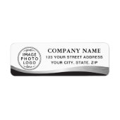 Étiquette Logo gris argenté dégradé adresse de retour d'entr (Devant)