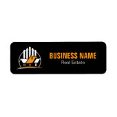 Étiquette Logo immobilier professionnel orange blanc (Devant)