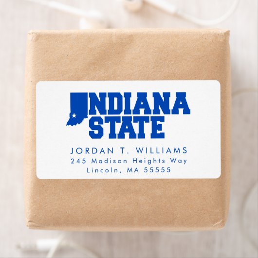 Étiquette Logo Indiana State (En situation)