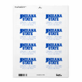 Étiquette Logo Indiana State (Feuille entière)