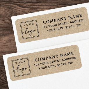 Étiquette Logo Kraft paper look business return address