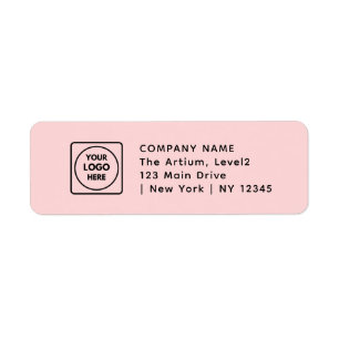 Étiquette Logo Moderne Rose Adresse de Retour Personnalisé