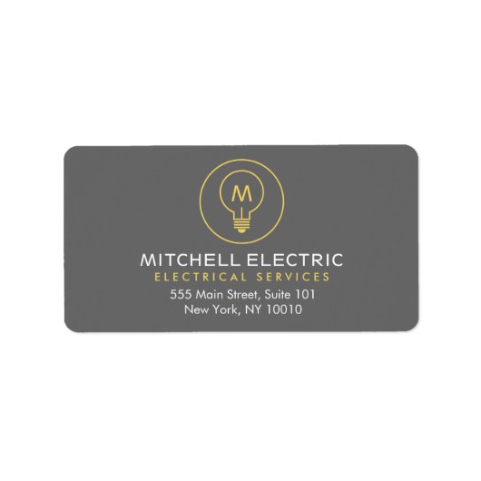 Étiquette LOGO MONOGRAMME AMPoule pour ÉLECTRICIENS (Devant)