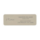 Étiquette Logo Monogramme Moderne Consultant Beige (Devant)