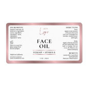Étiquette Logo Or Rose moderne 2OZ Cosmetic Skincare Botte (Devant)
