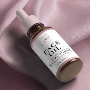 Étiquette Logo Or Rose moderne 2OZ Cosmetic Skincare Botte