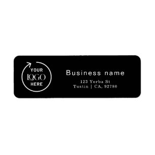Étiquette Logo personnalisé Adresse de retour Noir Entrepr