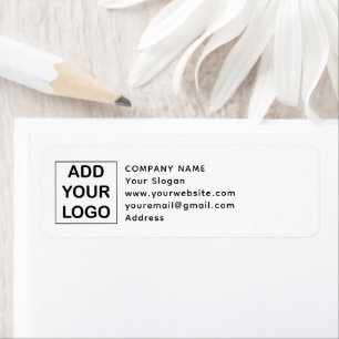 Étiquette Logo personnalisé Black and White Business Company