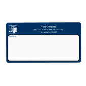 Étiquette Logo personnalisé bleu noir blanc Adresse professi (Devant)