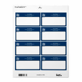 Étiquette Logo personnalisé bleu noir blanc Adresse professi (Feuille entière)