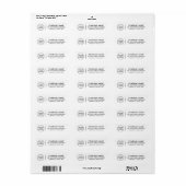 Étiquette Logo personnalisé élégant blanc adresse de retour (Feuille entière)