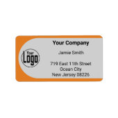 Étiquette Logo personnalisé gris noir orange Adresse de l'en (Devant)