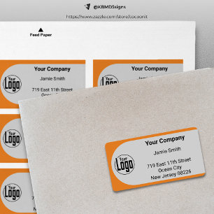 Étiquette Logo personnalisé gris noir orange Adresse de l'en