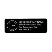 Étiquette Logo professionnel minimal noir blanc (Devant)