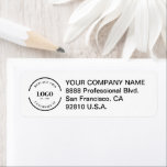 Étiquette Logo Professionnel Professionnel Minimal Business<br><div class="desc">Votre Logo Ici, simple, personnalisable étiquette de retour. Si vous avez juste besoin d'une mise en page simple pour votre enveloppe, voici un modèle propre que vous pouvez utiliser. Customisez facilement ce étiquette de retour avec votre logo et vos informations commerciales. Trouvez les autres objets de la collection tels que...</div>