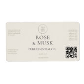 Étiquette LOGO ROND Bouteille à huile cosmétique avec code Q (Devant)