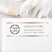 Étiquette Logo rose moderne de bordure or adresse de retour (En situation)