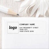 Étiquette Logo simple Adresse de retour de l'entreprise (En situation)