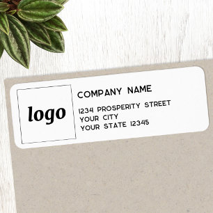 Étiquette Logo simple Adresse de retour de l'entreprise