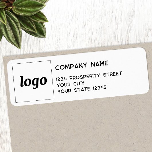 Étiquette Logo simple Adresse de retour de l'entreprise