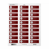 Étiquette Logo Simple Entreprise Adresse de retour Bourgogne (Feuille entière)