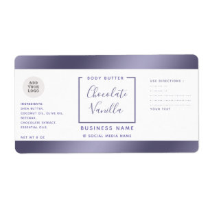 Étiquette Logo simple typographie blanc lavande cosmétique