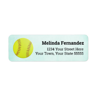 Étiquette Logo sportif de softball pour filles