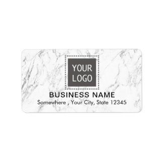 Étiquette Logo sur mesure Entreprise Marbre blanc moderne