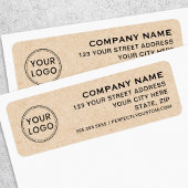 Étiquette Logo Téléphone du site Web Kraft adresse de retour