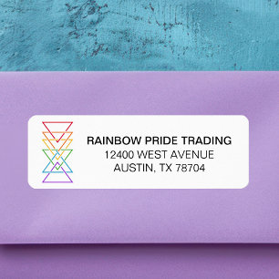 Étiquette Logo Triangle Arc-en-ciel Adresse de Retour LGBTQ