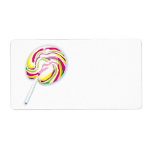 Étiquette lollipop tourbillonnant colorée