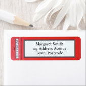 Étiquette London Red Telephone Box Adresse de retour personn (En situation)